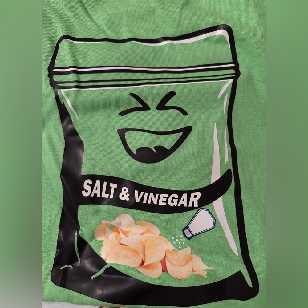 Salt And Vinegar Potato Chips Bag short sleeve-t shirt Woman Men Size Large